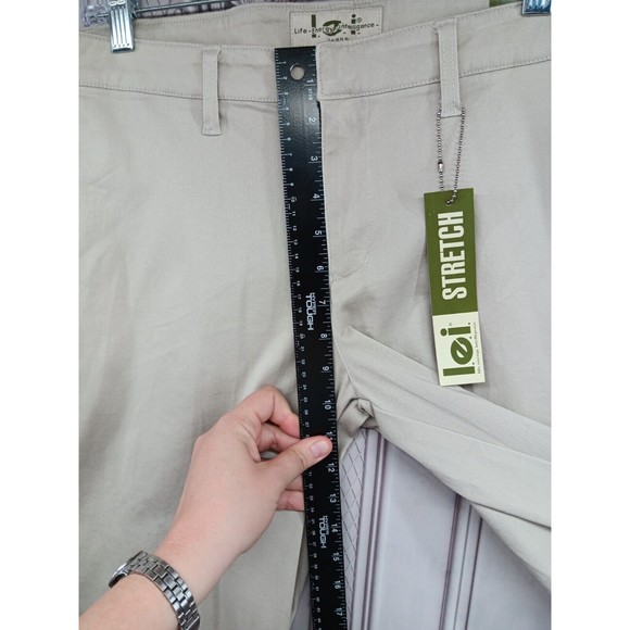 NWT L.E.I. Jeans Khaki Pants Women's SZ 11 Stretch High Waist MSRP $40.00 Flared - Picture 10 of 16